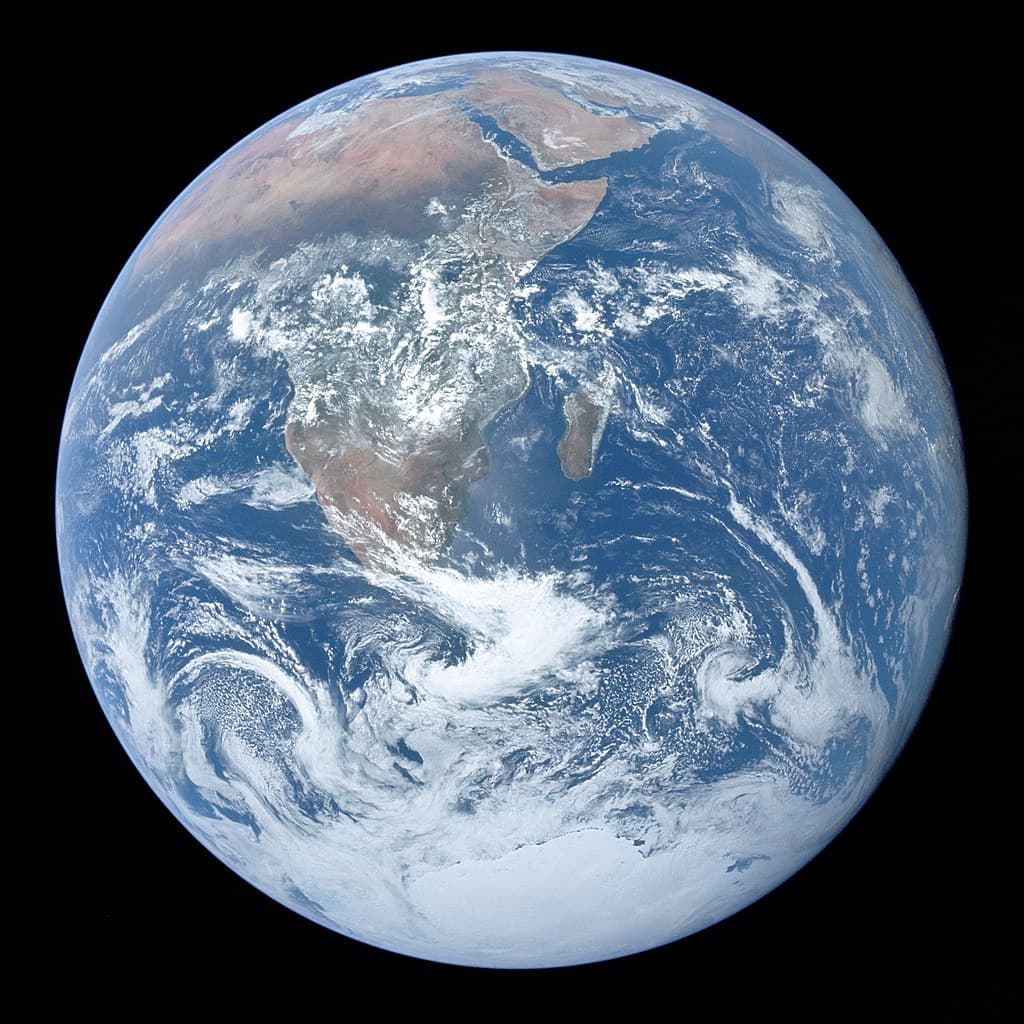 The Earth: https://en.wikipedia.org/wiki/Earth#/media/File:The_Blue_Marble_(remastered).jpg